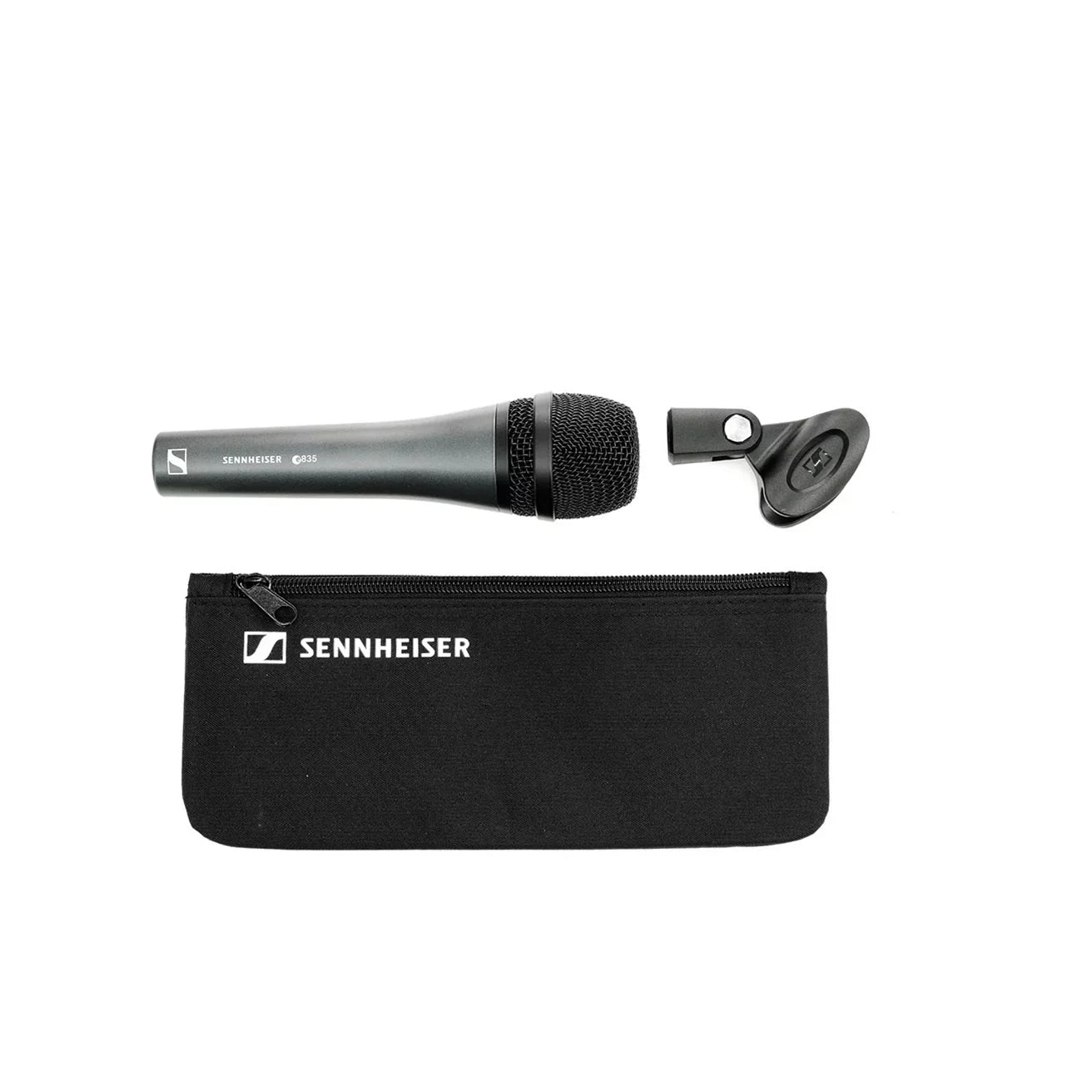 Top view of the Sennheiser E835-S Dynamic Cardioid Microphone with On/Off Switch, XLR-3M.