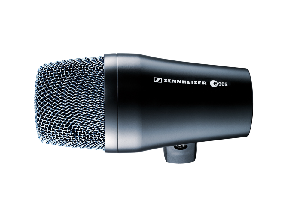 Side view of the Sennheiser E 902 Dynamic Cardioid Instrument Microphone for Bass Instruments.