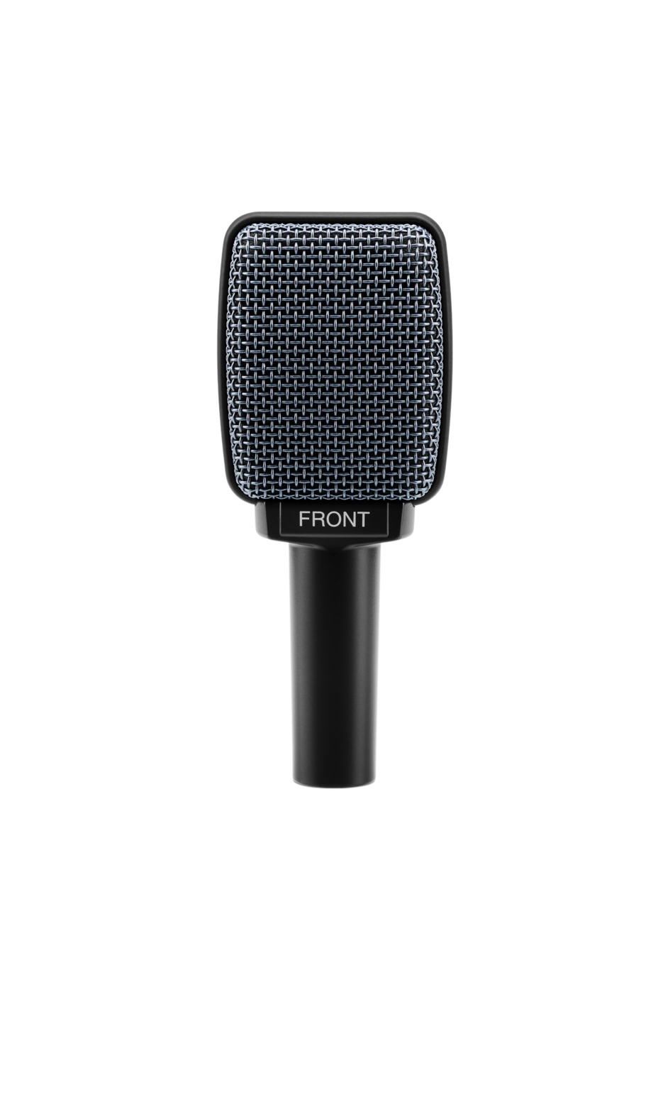 Front view of the Sennheiser E 906 Dynamic Super Cardioid Instrument Microphone.