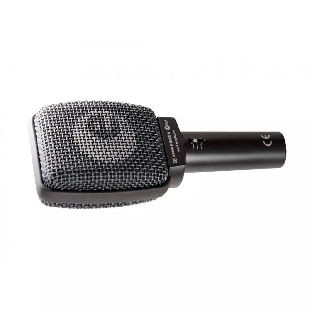 Top view of the Sennheiser E 906 Dynamic Super Cardioid Instrument Microphone.