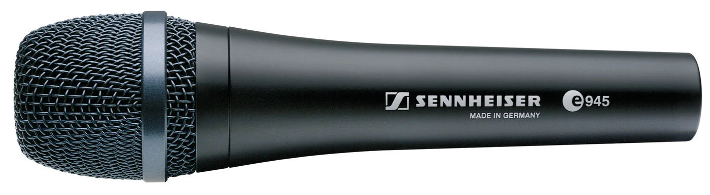 Side view of the Sennheiser E 945 Dynamic Super Cardioid Microphone, XLR-3M.