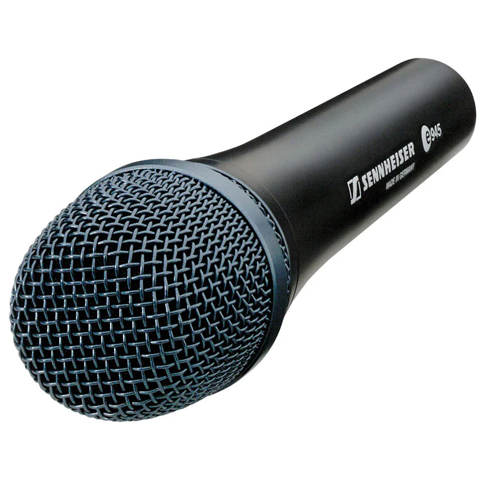 45 degree Front angle view of the Sennheiser E 945 Dynamic Super Cardioid Microphone, XLR-3M.