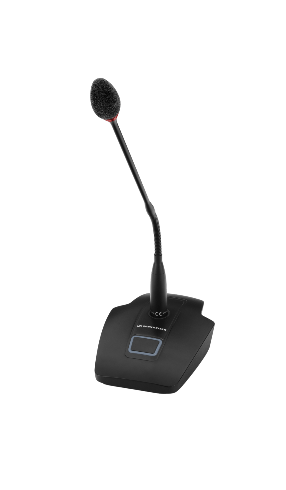 Top view of the Sennheiser MAT 153-S B Table Stand with LED Light Ring for XLR-5 Gooseneck Mics, Black.