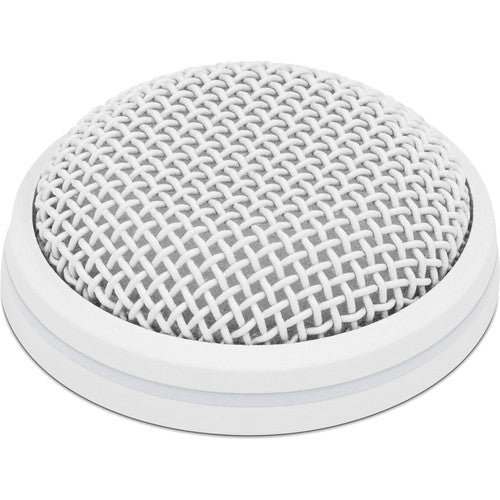 Close-up view of the Sennheiser MEB 102 W Omni-directional Boundary Layer Microphone, White.
