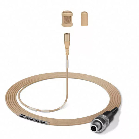 Top view of the Sennheiser MKE 1-EW-3 Omni-directional Lapel Microphone, Beige, 1.6m Cable, 3.5mm Jack.