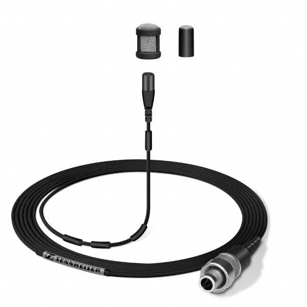 Top view of the Sennheiser MKE 1-EW Omni-directional Lapel Microphone, Black, 1.6m Cable, 3.5mm Jack