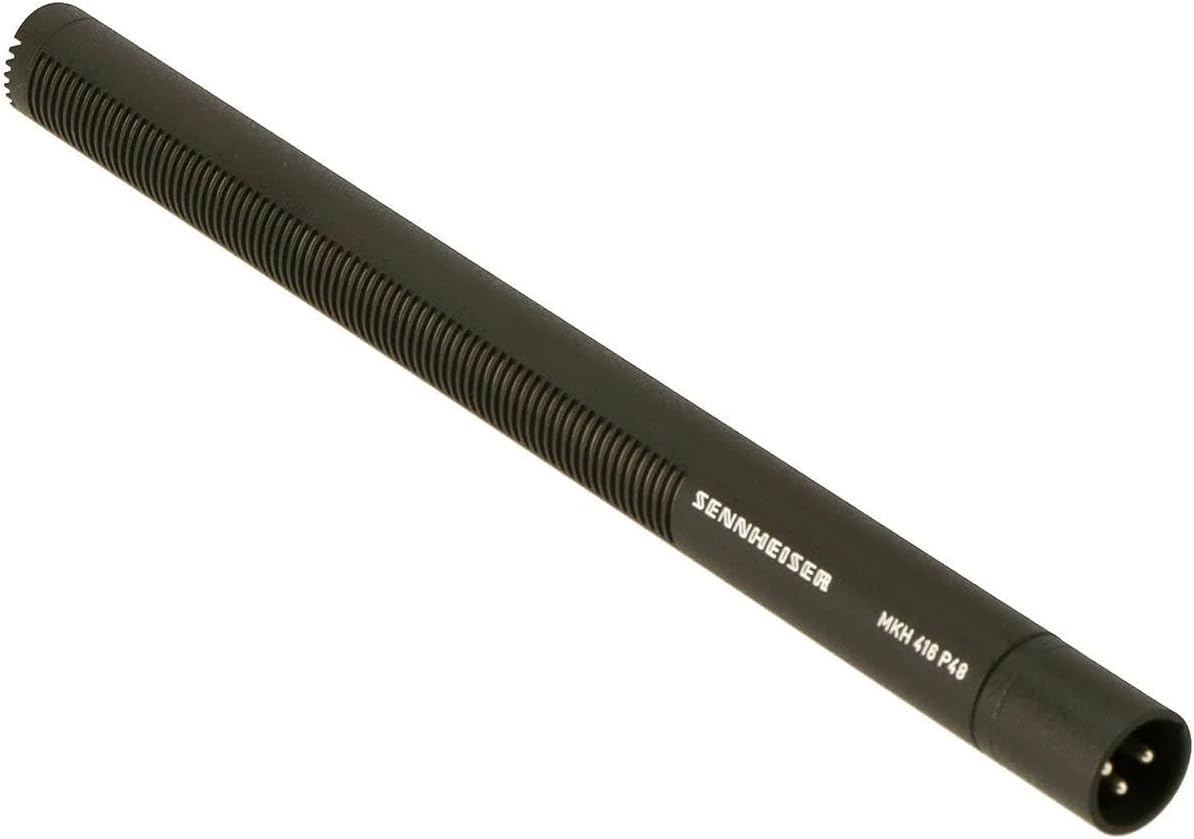 Left 45 degree angle view of the Sennheiser MKH 416-P48 Shotgun Microphone for precise audio capture.