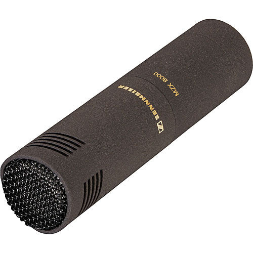 Top view of the Sennheiser MKH 8040 Stereoset Redesign, two condenser cardioid microphones with XLR modules, ideal for professional audio recording.