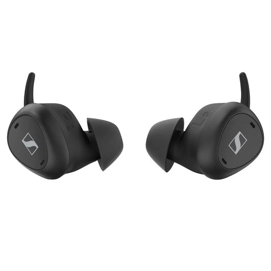 Front view of the Sennheiser TV Clear Set True Wireless Earbuds.