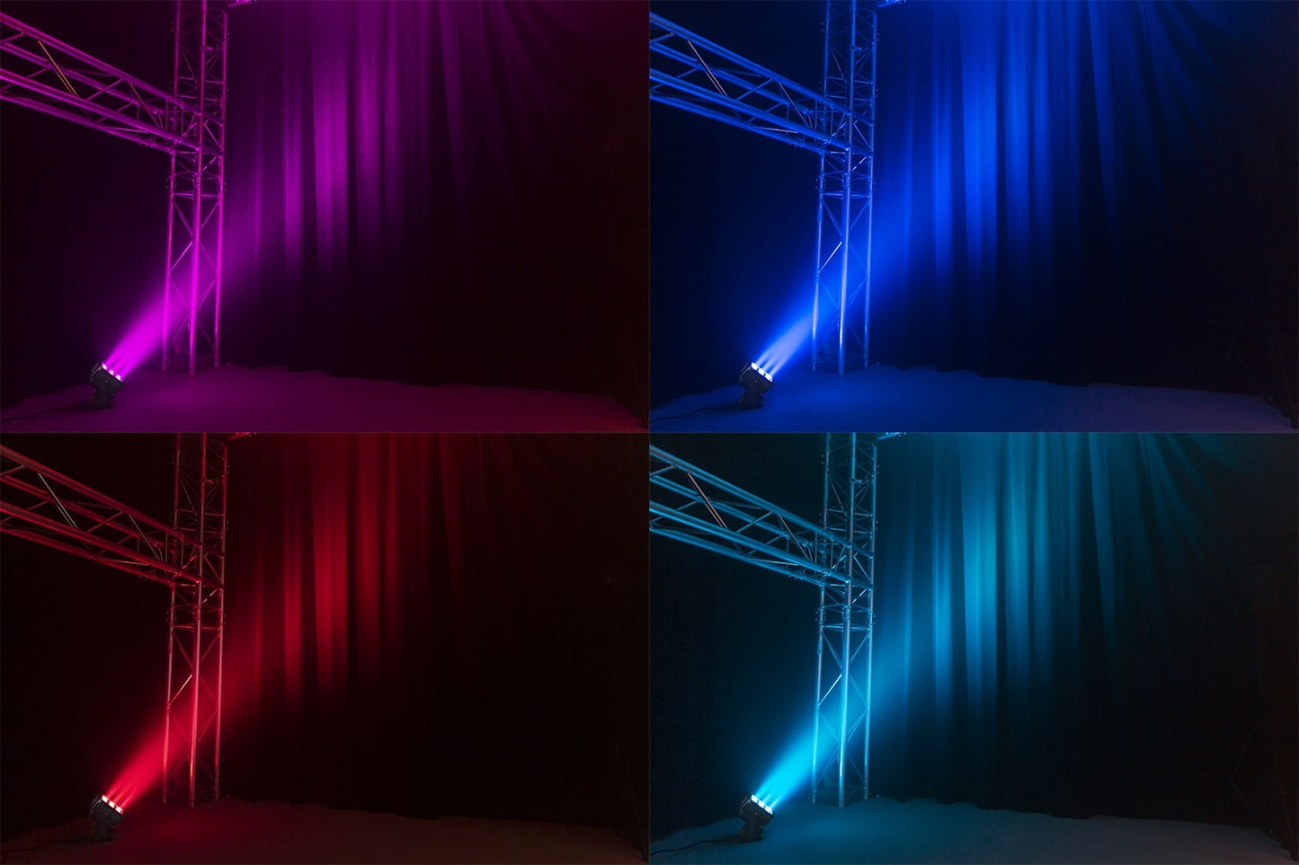 Effects view of the beamZ Pro StarColor72 Flood Light with 9x 8W RGBW LEDs, IP65 rating, and DMX control 3.