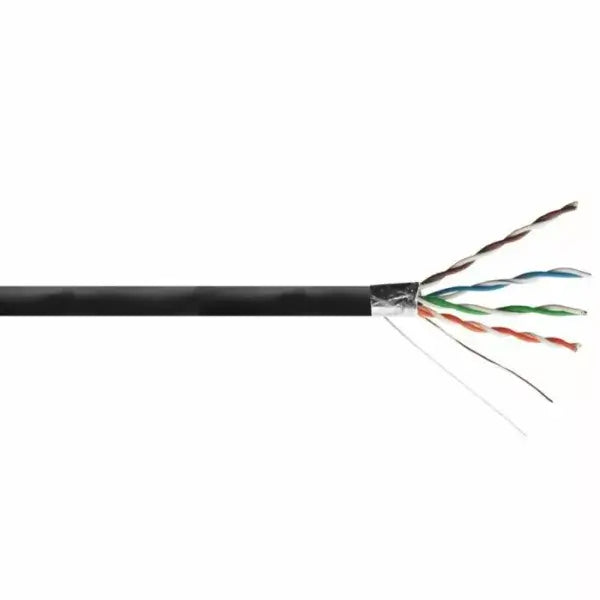 Scoop 100m Cat5e outdoor cable, FTP CCA, UV resistant, displayed in a clear image.