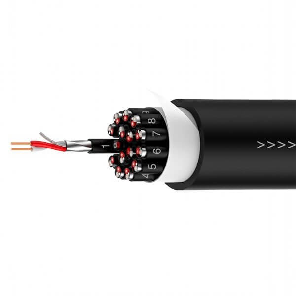 Roxtone 16 Way Multicore Audio Cable, a 50m professional sound solution for high-quality audio connections.
