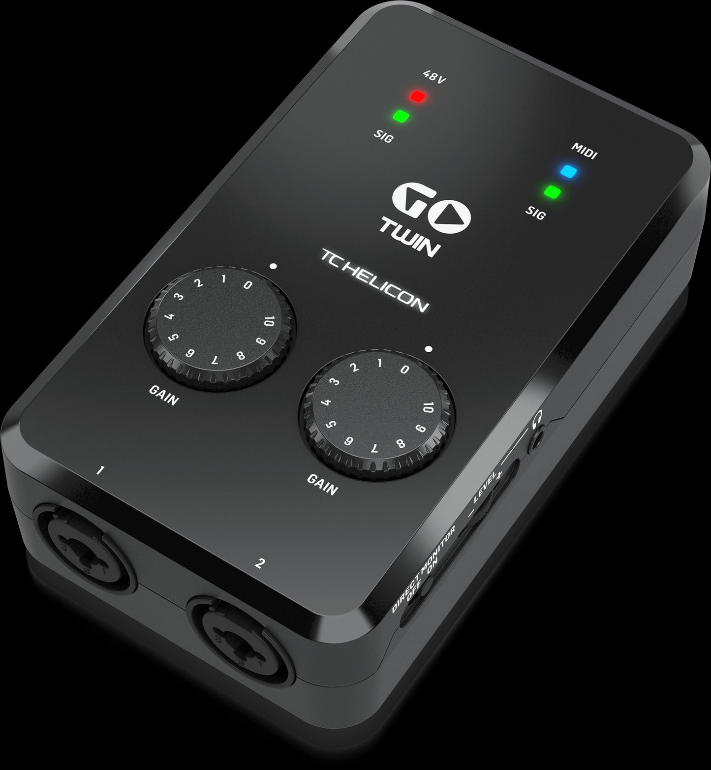 Image of the TC Helicon GO TWIN Mobile Singing/Vocal Effects Pedal and Looper, showcasing its design and features.