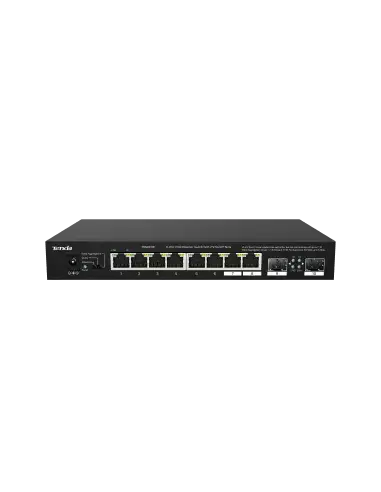 Tenda 8-Port 2.5G Ethernet Switch featuring 2 SFP slots for high-speed network connectivity.