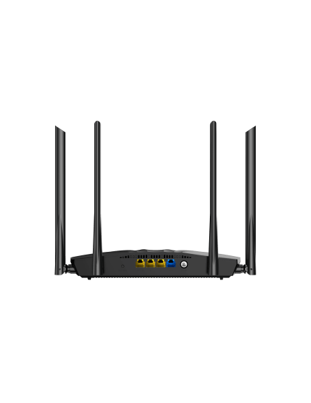 Tenda AX1500 Dual Band Wi-Fi 6 Router showcasing its modern design and features.