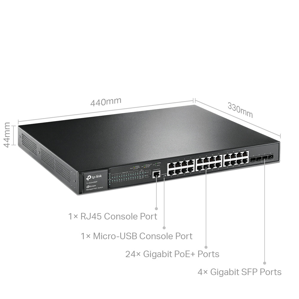 TP-Link Omada 28-Port PoE+ Managed Switch - 4 SFP Slots