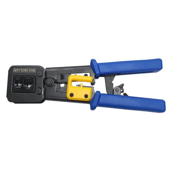 Scoop EZ Crimp Tool for RJ45 connectors, showcasing the tool's design and features.