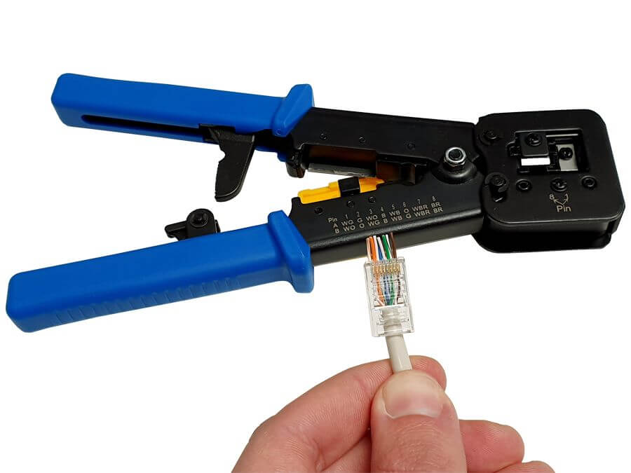 Scoop EZ Crimp Tool designed for RJ45 connectors, showcasing its ergonomic design and functionality.