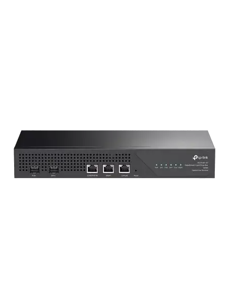 Image of the TP-Link 1-Port GPON OLT, a networking device used for fiber optic connections.