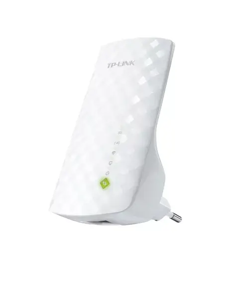 TP-Link RE200 Dual Band Wi-Fi Extender with 750Mbps speed, designed to enhance wireless coverage.