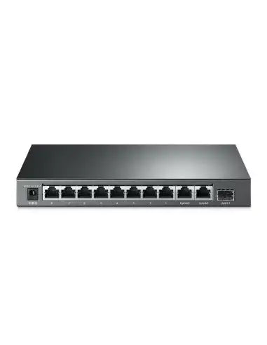 TP-Link 10-Port PoE+ Gigabit Desktop Switch with 8 PoE ports, designed for efficient network connectivity.