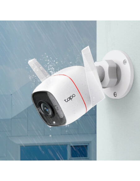 TP-Link Tapo Outdoor Wi-Fi Camera for home security, showcasing its design and features.