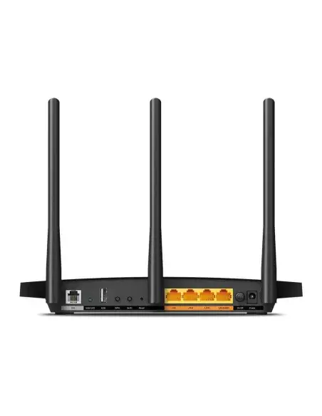 TP-Link VR400 1267Mbps Dual Band Modem Router displayed against a white background.