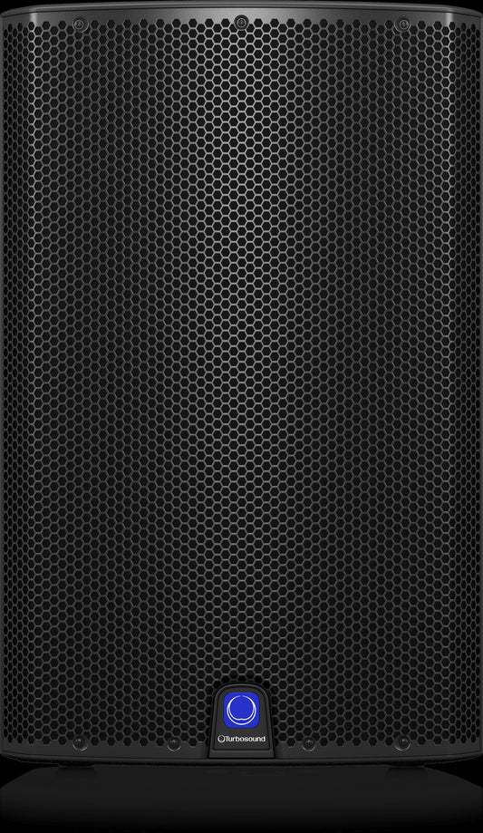Front view of the Turbosound iQ15 2500W 15-inch active loudspeaker designed for live applications.
