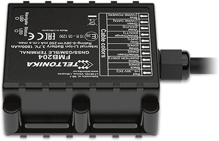 Teltonika Waterproof GNSS/GSM Tracker with Bluetooth, showcasing its compact design and features.