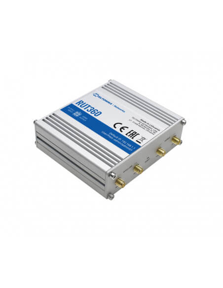 Teltonika IoT Wi-Fi Router featuring 4G LTE Cat 6 technology with data speeds up to 300 Mbps.