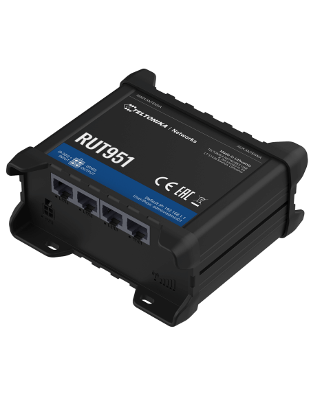 Teltonika LTE Wi-Fi Router featuring VPN capability, Dual SIM support, and powered by MediaTek chipset.