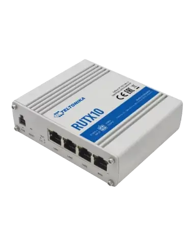 Teltonika Industrial Ethernet Router featuring a Quad-Core CPU, Wi-Fi, and Bluetooth capabilities.
