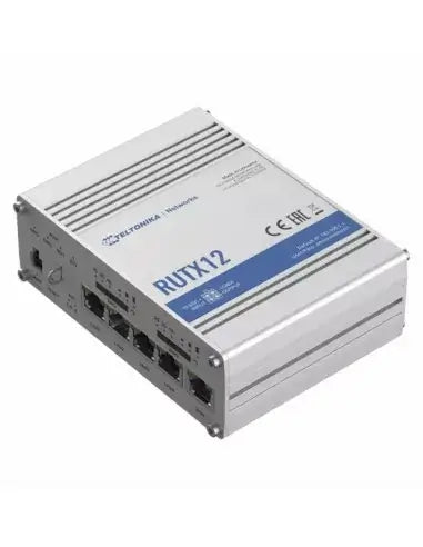 Teltonika Industrial LTE Cat.6 Wi-Fi Router featuring a Quad-Core processor and Wave2 technology, designed for IoT applications.