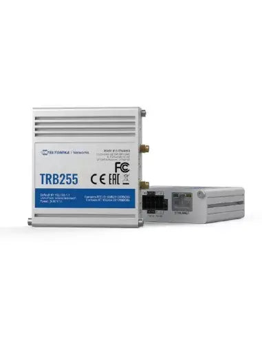 Teltonika Dual-SIM LTE Gateway featuring I/O, Ethernet, RS232/485 connectivity, and GPS functionality.