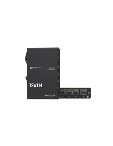 Teltonika Industrial 5-Port Gigabit Switch, unmanaged with auto MDI/MDIX crossover support.