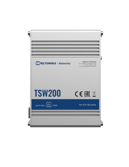 Teltonika Industrial 8-Port Gigabit Switch - Unmanaged, showcasing the device designed for reliable network connectivity.