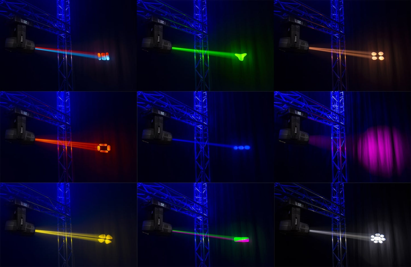 Effect view of the Tiger 17R 350W Beam/Spot Moving Head - Set of 2 in Flightcase, 2-in-1 effects, DMX control, high-intensity discharge bulb 3.