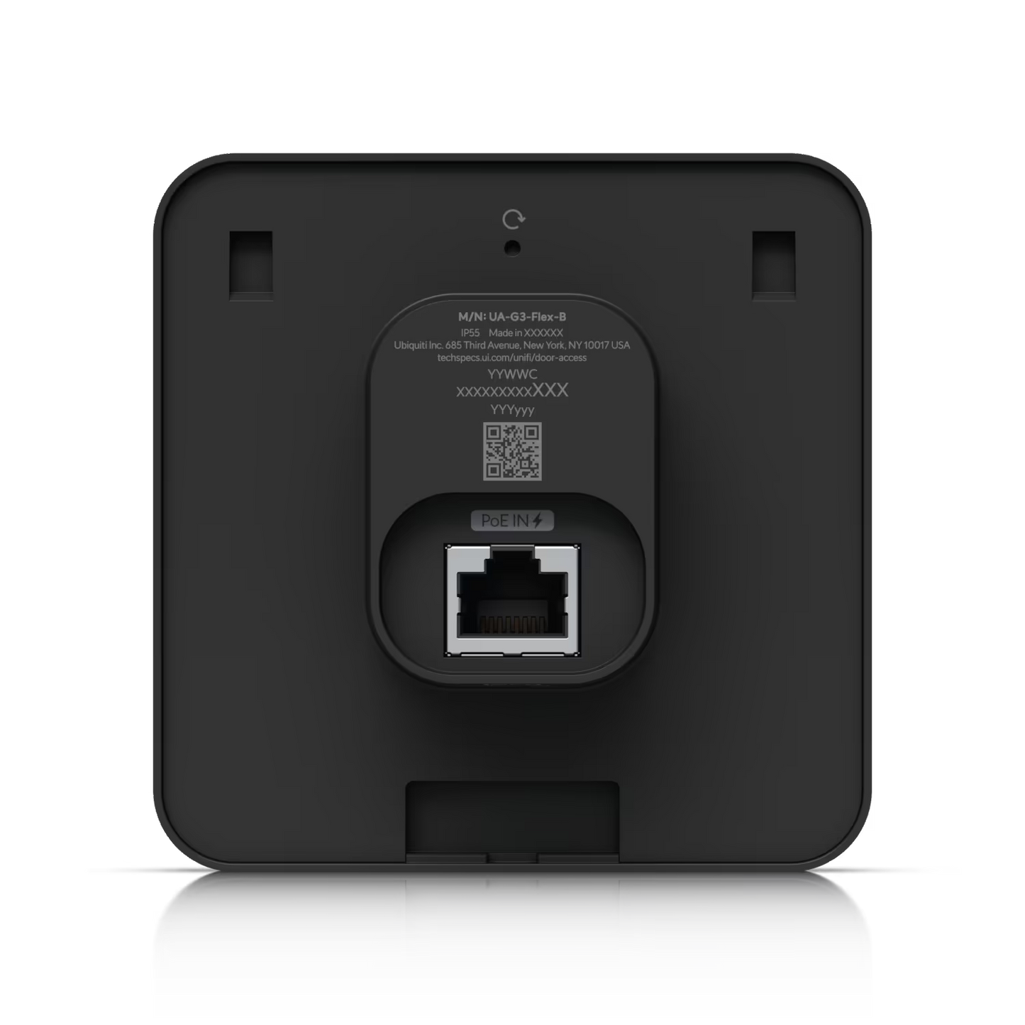 Ubiquiti UniFi Access Reader Flex Black in a modern office setting.