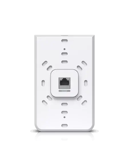Ubiquiti UniFi AC In-Wall Gigabit Access Point with Ethernet port, designed for high-performance wireless connectivity.