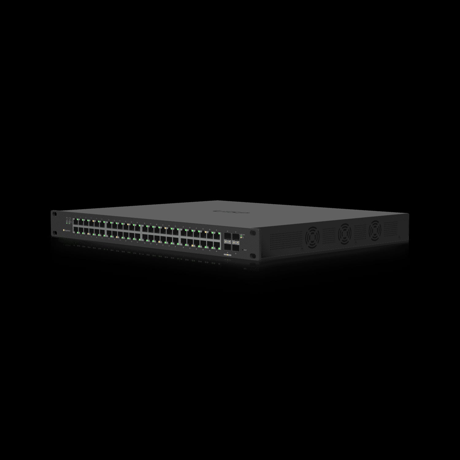 Ubiquiti EdgeSwitch 48-Port with 500W PoE, a network switch with multiple ports for power over Ethernet.