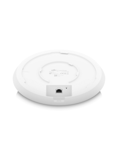 Image of Ubiquiti UniFi6 Long Range Indoor WiFi 6 Access Point featuring 4x4 MU-MIMO technology and a 3 Gbps aggregate rate.