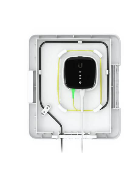 Ubiquiti UFiber Outdoor Terminal Box showcasing its design and features for outdoor fiber connectivity.