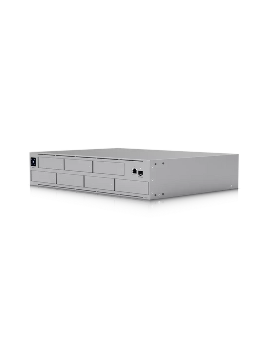 Ubiquiti UniFi NAS Pro device showcasing its sleek design and features.