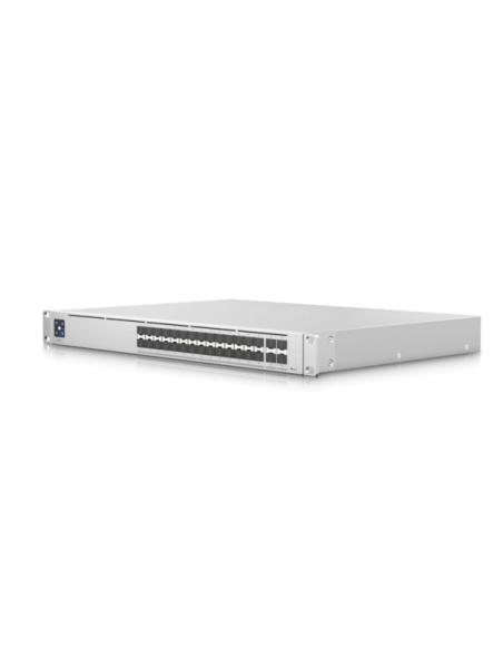 Ubiquiti UniFi Pro Aggregation Switch with 28 ports, featuring 10G SFP and 25G SFP ports.