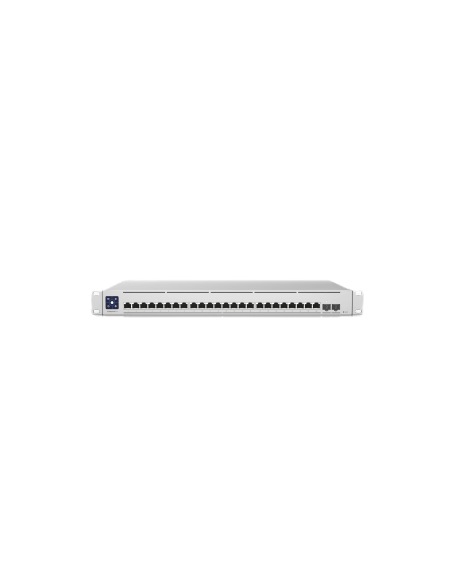Ubiquiti UniFi Enterprise XG 24-Port 10GbE Switch featuring 24 RJ45 ports and 2 SFP28 ports.