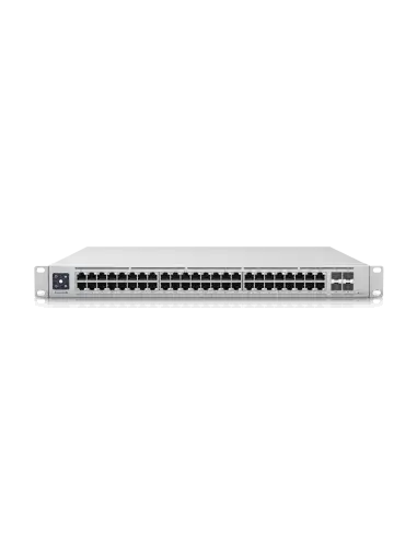 Ubiquiti UniFi Enterprise Switch featuring 48 ports and 750W PoE capability.