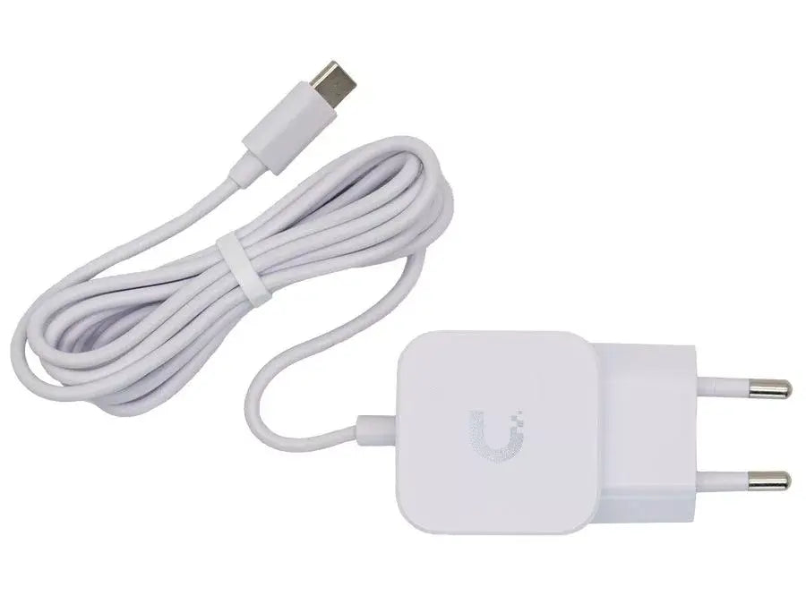 Ubiquiti UniFi Switch FLEX Mini, a 5-port 2.5GbE network switch, showcasing its compact design and connectivity options.