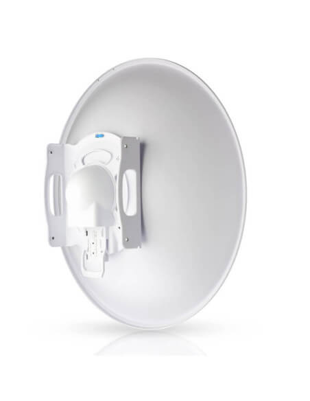 Ubiquiti airFiber 34dBi 45° slant dish antenna designed for high-performance wireless communication.