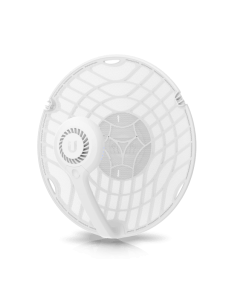 Ubiquiti airFiber 60 Long-Range radio system with 1 Gbps throughput, featuring a sleek design suitable for long-range wireless connectivity.