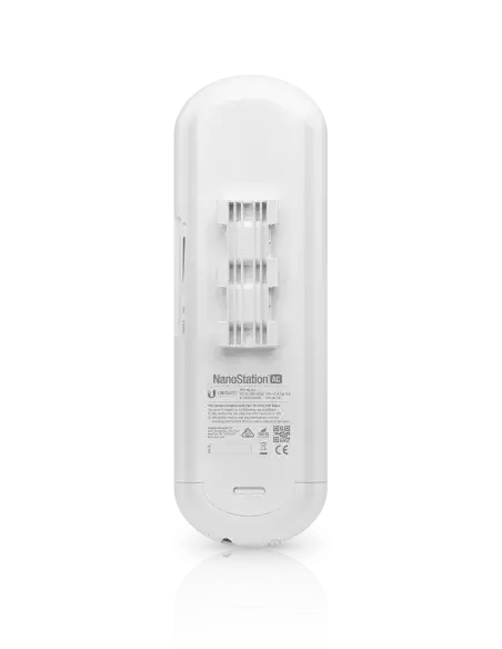 Ubiquiti airMAX NanoStation 5AC wireless access point with a sleek design.